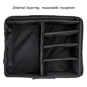WOLT Golf Trunk Organizer Storage - Waterproof Car Golf Locker for Golf Accessories, Golf Gloves, Tees, Balls, Collapsible & Adjustable Clapboard Design Black - golf trunk organizer part