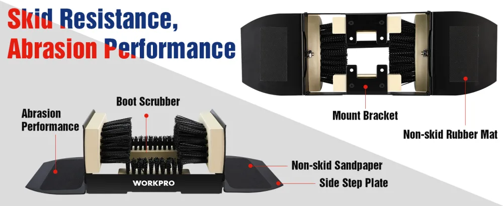 WORKPRO Boot Scrubber, Heavy Duty Boot Cleaning Scraper Brush, Shoe Mud Cleaner, for Indoor and Outdoor Use - product information 23