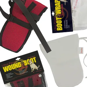 Ultra Paws Wound Boot - Dog Paw width 2 3/4, Black, Medium - differnt sizes measure width of dogs paw on paper and match to the size chart width order larger