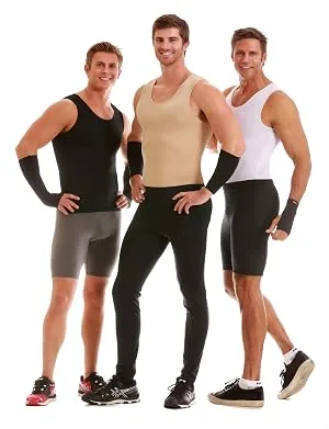 Insta Slim Mens Compression Tank Top - Slimming Body Shaper Muscle Tank - Abdomen Control Undershirt X-Large Black - Muscle Tank