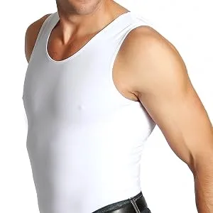 Insta Slim Mens Compression Tank Top - Slimming Body Shaper Muscle Tank - Abdomen Control Undershirt X-Large Black - Muscle tank Side