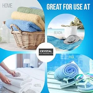 CrystalTowels 7-Pack Bath Towels - Extra-Absorbent - 100% Cotton - 27" x 52" Multi Color Brights - product information 3