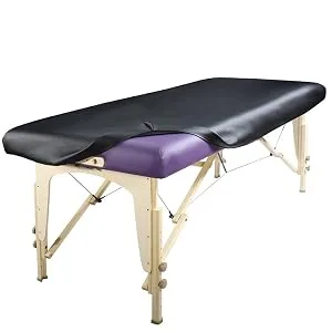 Master Massage Universal Fabric Fitted PU Vinyl leather Ultra-Durable Protection Cover Sheet for Massage Tables, 1 Count Black - Master Massage Universal durable PU protection Upholstery Cover