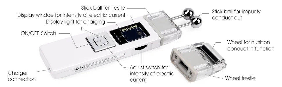 Portable Galvanic Microcurrent Skin Firming Machine, Anti-Aging Face Lift Massager Home Use Beauty Salon Device - product information 22