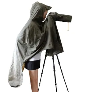 CamRebel Water-Resistant Rain Cover Protector for DSLR Cameras with Standard or Long Lens For Large Cameras - Long Rain Coat for Cameramen Fully allows you to shoot in rainy days