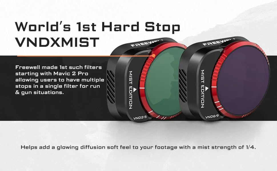 Freewell Variable ND (Mist Edition) VND2-5 Stop, VND6-9 Stop 2 Pack Run&Gun Camera Lens Filters Compatible with Mini 3 Pro/Mini 3 VNDXMIST Mini 3 Pro - product information 10