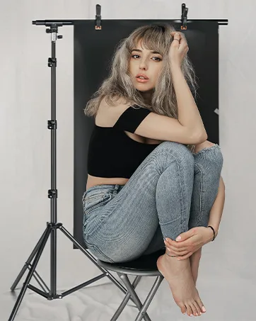 Hpusn 8.5 x 5 ft Backdrop Stand: Photo Video Studio Adjustable Backdrop Stand for Parties, Wedding, Photography, Advertising Display BS01T - 8.5 x 5 ft Backdrop Stand