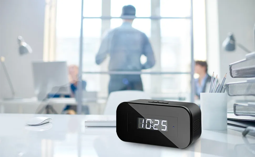 Hidden Camera Spy Camera Mini Spy Camera 1080P Wireless Hidden WiFi Clock Camera,Hidden Nanny Cam with Night Vision,120 Ultra Wide Angle,Motion Detection,Hidden Cam,Surveillance Camera Full HD - hidden camera spy office