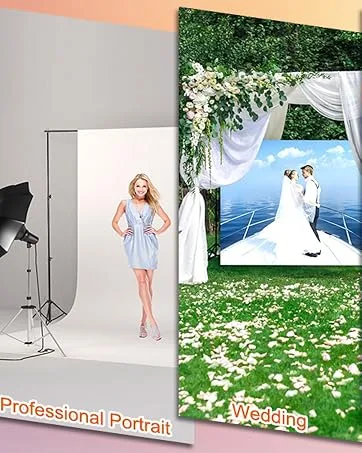Photo Video Studio, 10Ft Wide Adjustable Backdrop Stand, Background Support System Kit with Clamps Carry Bag 6.5X10Ft - Backdrop Background Stand