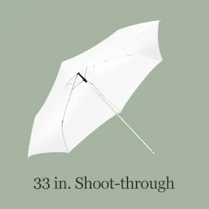 Julius Studio 33" *New* 3-Fold Ultra-Compact Professional Photography Studio Lighting Flash Translucent White Soft Umbrella Kit, Light Holder, 6500K Lighting Bulb, Portrait Shooting, JSAG730 1-Pack - JSAG730_33