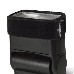 LumiQuest Flash Pocket Bouncer,  Flash Diffuser with UltraStrap, Universal Classic Design for External Camera Flashes, Photography Lighting, Light for Pictures, Studio Lights, Black - Ultra Strap Included!