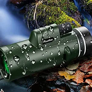 Pankoo 40X60 Monocular High Power Monocular Scope for Bird Watching Traveling Concert Sports Game with Phone Adapter Tripod - Waterproof Binoculars Waterproof binoculars can resist light water