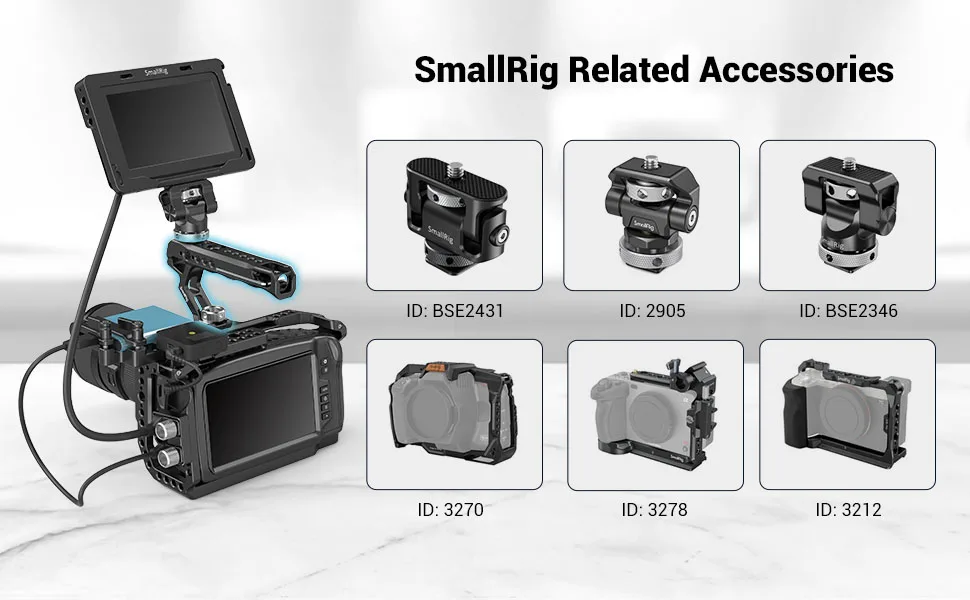 SmallRig Ergonomic Handle with Locating Holes for ARRI, Anti-Off Designed Cold Shoe Adapter - 2165 - product information 17