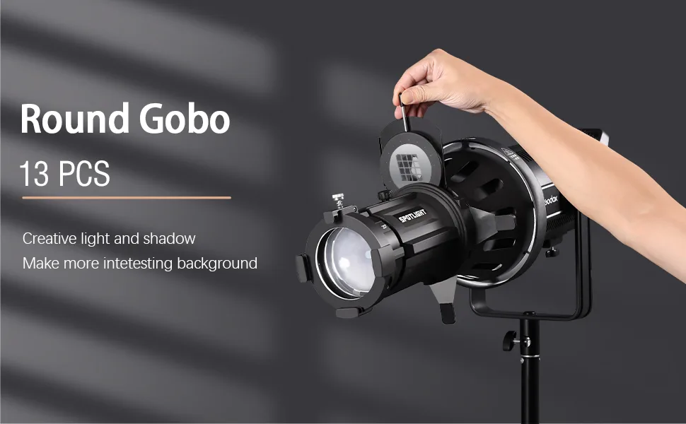 SOONPHO 13pcs Round GOBO Kit II for Optical Snoot Conical Focalize Condenser Spotlight Concentrator,Art Special Effects Shaped Beam Light Photography Accessories (13PCS II) 2 - product information 11