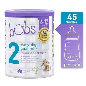 Bubs Goat Milk Follow On Formula Stage 2, Babies 6-12 months, Made with Fresh Goat Milk, 28.2 oz - Stage 2 Goat Formula