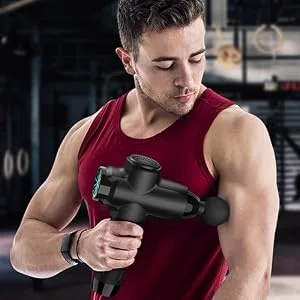 DARKIRON Massage Gun Deep Tissue, Percussion Muscle Electric Massage Gun for Athletes - with 15 Massage Heads and 10 Speeds, Black - massage gun