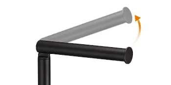Free Standing Bathroom Toilet Paper Holder Stand with Reserve, Stainless Steel Pedestal Tissue Roll Holder, Black DECLUTTR - Adjustable Roll Stick