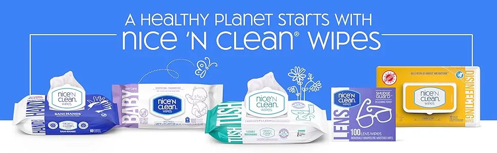 Nice 'N Clean Disinfecting Surface Wipes 304ct | Cleans & Disinfects Home & Kitchen Surfaces | Fresh & Lemon Scent 304 Count (Pack of 1) - wipes