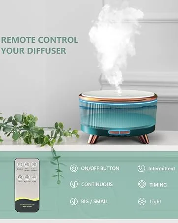 Ultimate Aromatherapy Diffuser,Essential Oil Set,Essential Oil Diffuser,Ultrasonic Diffuser with 550ML Tank Ideal for Large Rooms, Waterless Auto Off,Adjustable Timer,7 LED Light Colors and Mist Mode Wood Grain - Aromatherapy Diffuser