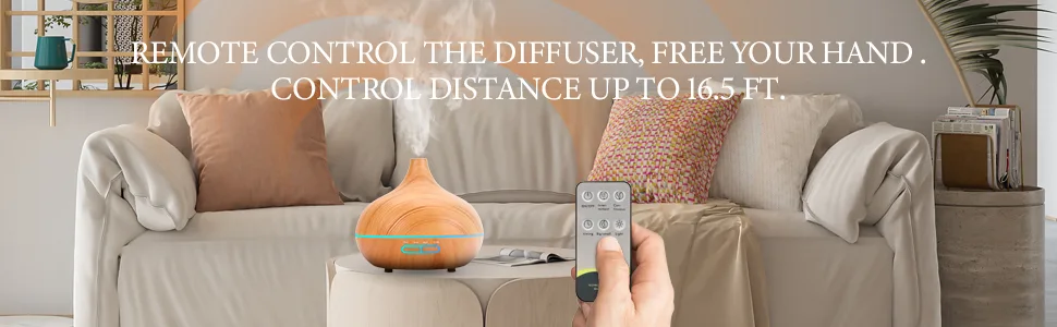 Ultimate Aromatherapy Diffuser,Essential Oil Set,Essential Oil Diffuser,Ultrasonic Diffuser with 550ML Tank Ideal for Large Rooms, Waterless Auto Off,Adjustable Timer,7 LED Light Colors and Mist Mode Wood Grain - Diffusers for Essential Oils Large Room