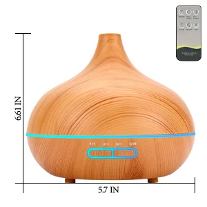 Ultimate Aromatherapy Diffuser,Essential Oil Set,Essential Oil Diffuser,Ultrasonic Diffuser with 550ML Tank Ideal for Large Rooms, Waterless Auto Off,Adjustable Timer,7 LED Light Colors and Mist Mode Wood Grain - Essential Oil Diffusers