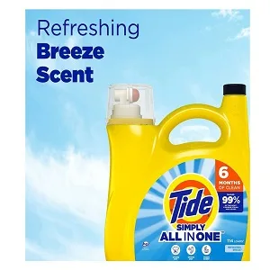 Tide Simply Liquid Laundry Detergent Refreshing Breeze, 114 loads (Packaging May Vary) - product information 6