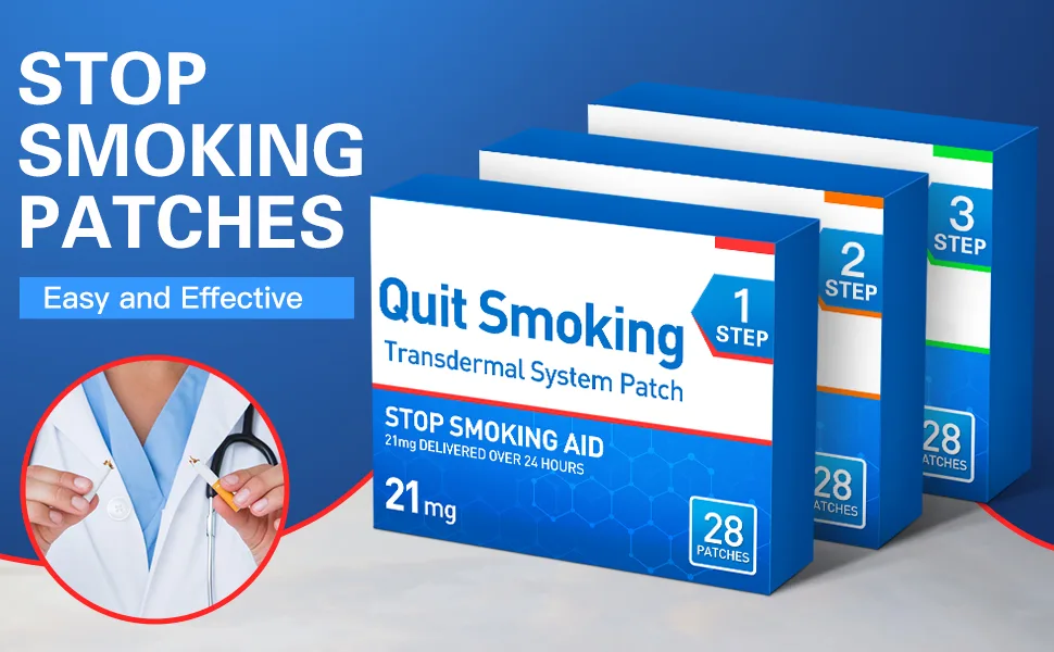 84 Count Stop Smoking Patches to Help Quit Smoking, Step 1 2 and 3(21, 14, and 7 mg) Stop Smoking Aids That Work Patches, Easy and Effective Anti-Smoking Stickers - STOP SMOKING PATCHES