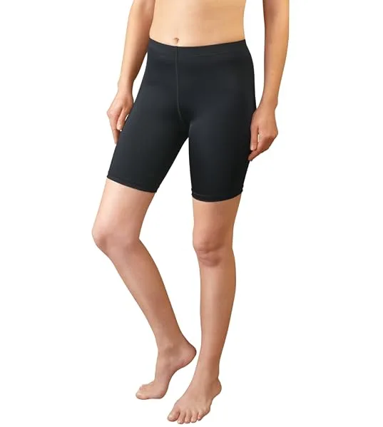 Womens Spandex Exercise Compression Running Yoga Workout Short Made in USA Medium Black - product information 2