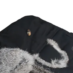 Fur Winter Trapper Hat,100% Rabbit Fur Aviator Ski Trapper Trooper Pilot Hat,Snow Eskimo Hat with Ear Flaps for Men & Women Grey Medium-Large - product information 5