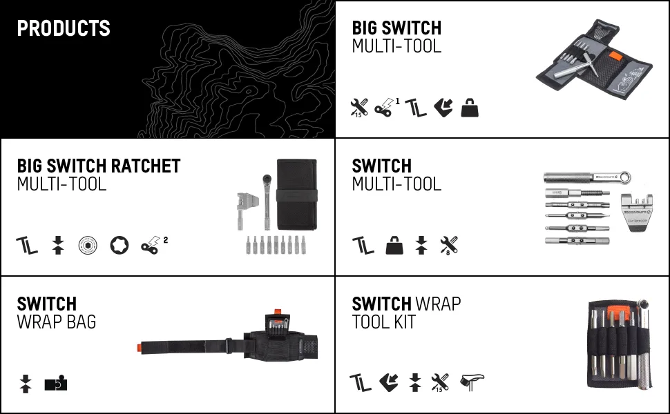 Blackburn Big Switch Ratchet Bike Multi Tool (Black/Silver, One Size) Black/Silver One Size - blackburn big switch rachet multi tools kit