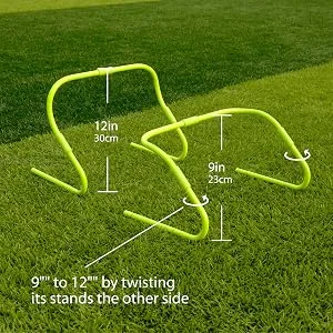 CAIKEI Agility Speed Hurdles Upgraded Training Hurdles Adjustable Height,Ultra Durable All-in-One Speed Hurdles with Carrying Handle, 6 Pack Green - hurdles02