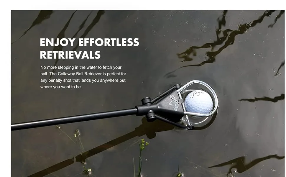 Callaway Golf Ball Retriever for Water, Telescopic with Dual-Zip Headcover 15 Feet - effortless retrievals