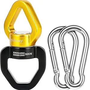 Swing Swivel, 35KN Safety Rotational Device, Digtichnny Swing Spinner for Web Tree Swing, Aerial Dance, Childrens Swing, Hanging Hammock (Full Black) - product information 13