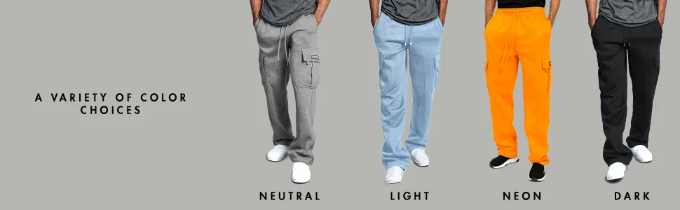 G-Style USA Men's Solid Fleece Heavyweight Cargo Pants Medium Gray - gstyleusa solid fleece heavyweight cargo sweatpants