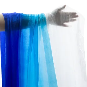 KIKIGOAL 16.4FT Dance Streamer Gymnastics Dance Ribbons Belly Dance Real Silk Ribbon Throw Streamer with Rod for Talent Shows, Artistic Dancing, Baton Twirling, Church Praise etc GRADUAL BLUE - product information 5