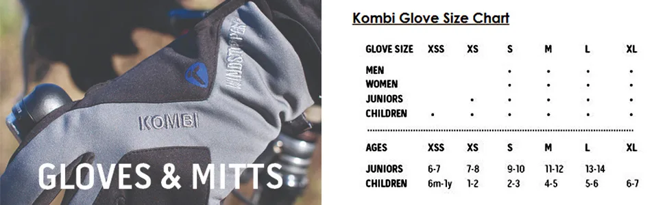 Kombi Men's Storm Cuff III Gloves X-Large Black - gloves sizing chart