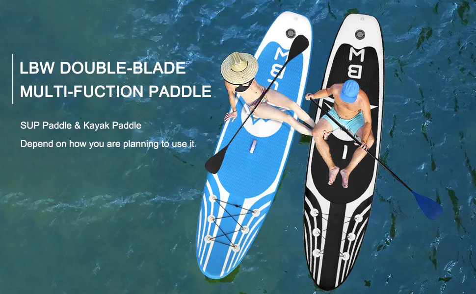 LBW SUP Paddle Board Paddle Stand up Paddleboard Paddles - 3-Piece or 4-Piece Floating Alloy Portable SUP Kayak Paddle Adjustable 2-Sided Paddle 4-Piece Paddle (Blue) - paddle board paddle
