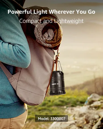 LE Rechargeable LED Camping Lantern, 1000LM, 5 Light Modes, Power Bank, IPX4 Waterproof, Perfect Lantern Flashlight for Hurricane Emergency, Hiking, Home and More, USB Cable Included - 3300007