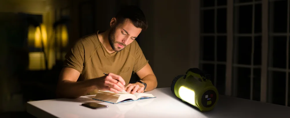 LE Rechargeable LED Camping Lantern, 1000LM, 5 Light Modes, Power Bank, IPX4 Waterproof, Perfect Lantern Flashlight for Hurricane Emergency, Hiking, Home and More, USB Cable Included - Reading