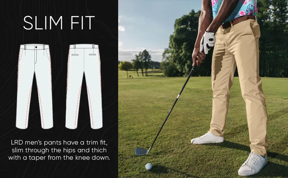 LRD Mens Stretch Golf Pants  Lightweight Performance Slim Fit Golf Pant for Men 32W x 32L Black - hybrid black pants performance golf pants work pants khaki flexible dress pants max flex pants