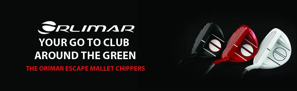 Orlimar Golf Escape Mallet Chipper, Right Handed for Men and Women, Black, Red or White - 3 golf chippers with text