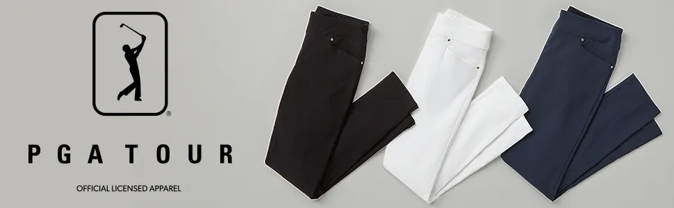 PGA TOUR Women's Pull-on Golf Pant with Tummy Control (Size X-Small-Xx-Large) Large Bright White - PULL ON GOLF PANT