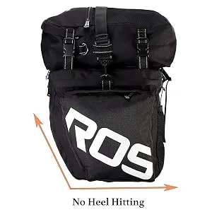Roswheel 14892 3 in 1 Multifuction Bicycle Expedition Touring Cam Pannier Black - Angled Design
