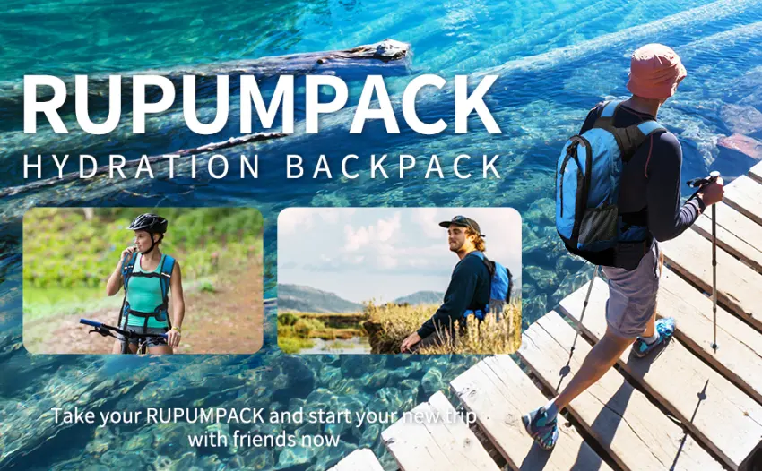 RUPUMPACK 18L Hydration Backpack - 2.5L BPA Free Bladder Daypack - Water Pack for Hiking Running Cycling Camping Dark Grey - 18L hydration backpack-1