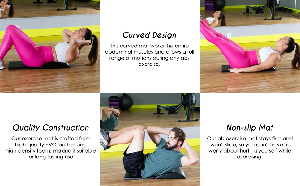 Solofit Ab Exercise Mat Abdominal, Sit Up & Core Trainer Pad for Full Range Motion Ab Workout - Provides Lower Back Support, Lumbar Support, Stretches Ab Muscles Exercise Mat with Tailbone - Exercise mat for lumbar support.