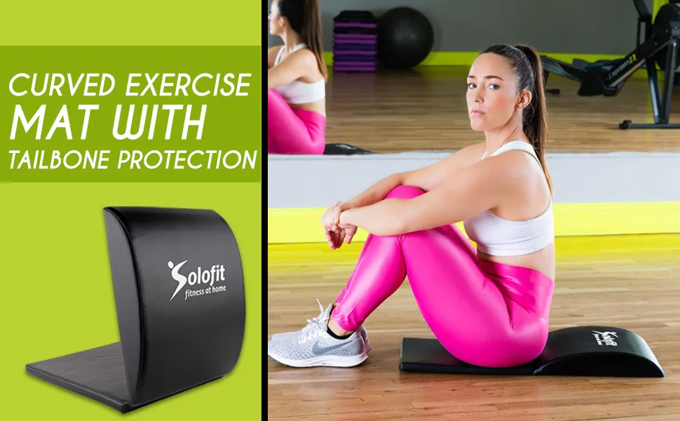 Solofit Ab Exercise Mat Abdominal, Sit Up & Core Trainer Pad for Full Range Motion Ab Workout - Provides Lower Back Support, Lumbar Support, Stretches Ab Muscles Exercise Mat with Tailbone - Solofit ab exercise mat with tailbone.