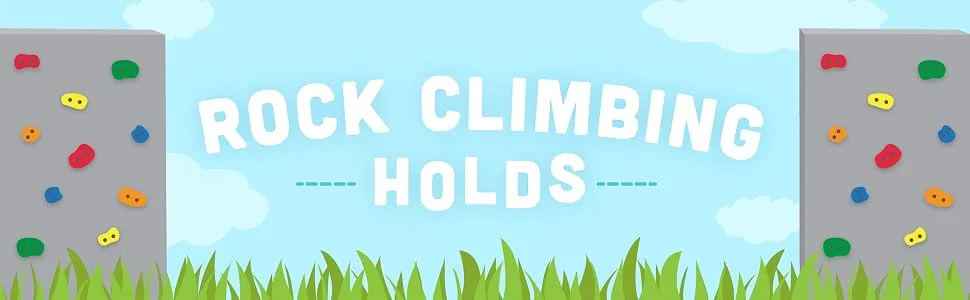 Squirrel Products 20 Large Kids Rock Climbing Holds - with Mounting Hardware for up to 1" Installation - Rock Climbing Holds