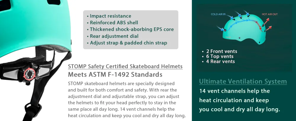 STOMP Skateboard Helmet - Removable Liners Ventilation Multi-Sport Scooter Inline Skating for Youth & Adults Medium Matte White - product information 10