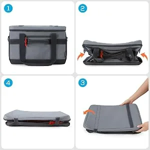 TOURIT Cooler Bag 48/60 Cans Insulated Soft Cooler Large Collapsible Cooler Bag 32/40L Lunch Coolers for Picnic, Beach, Work, Trip 01-Grey 48 Can - TOURIT