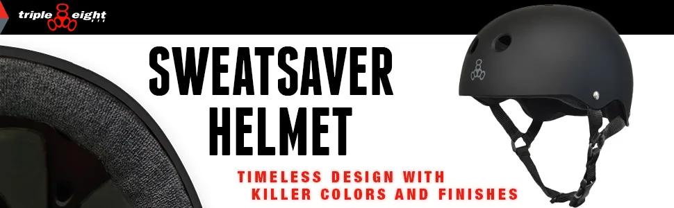 Triple Eight Sweatsaver Liner Skateboarding Helmet Medium Black Rubber w/ Red - Sweatsaver
